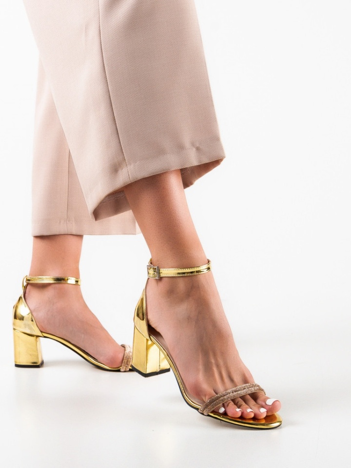 Sandale cu toc Jamac Aurii