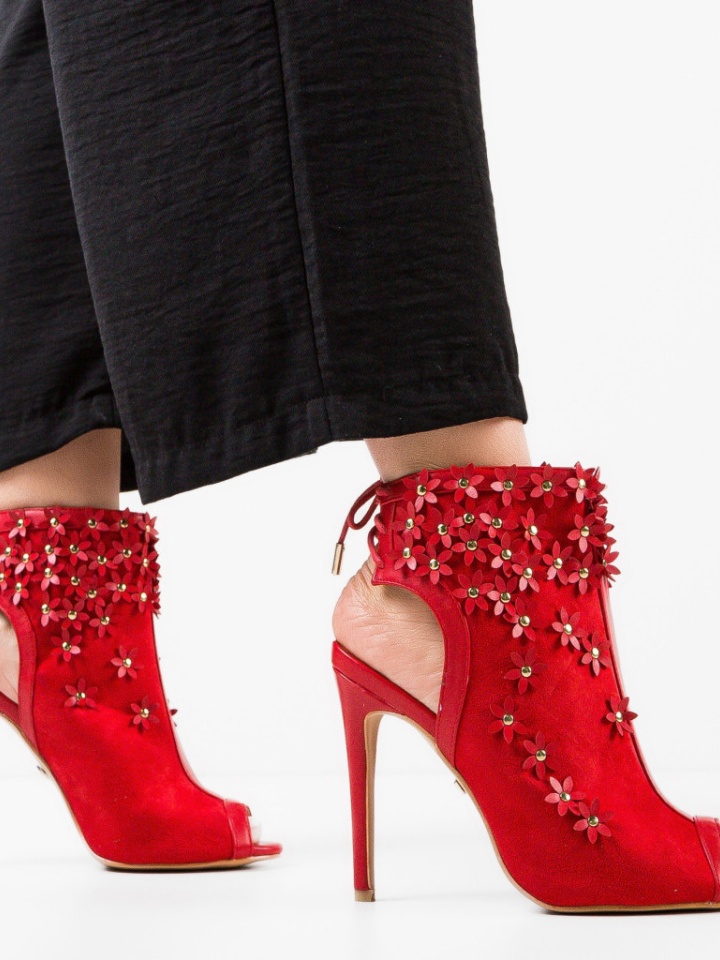 Botine dama Flowera Negre