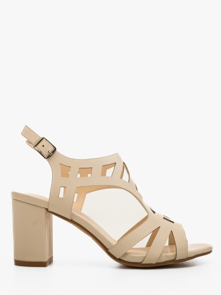 Sandale cu toc Kajje Albe