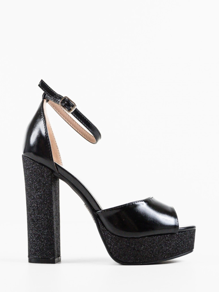 Sandale cu toc Edith Argintii