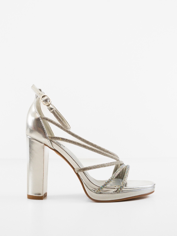 Sandale cu toc Saforia Albe