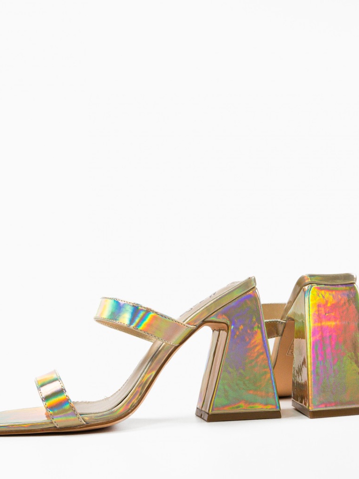 Saboti cu toc Luanda Argintii