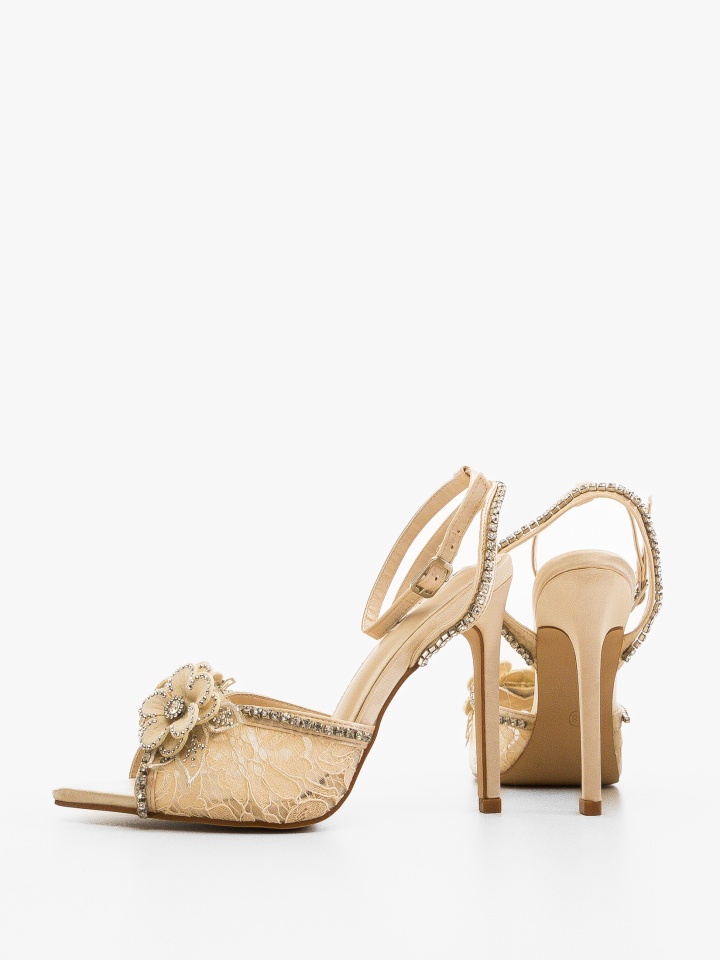 Sandale cu toc Kurtis Albe