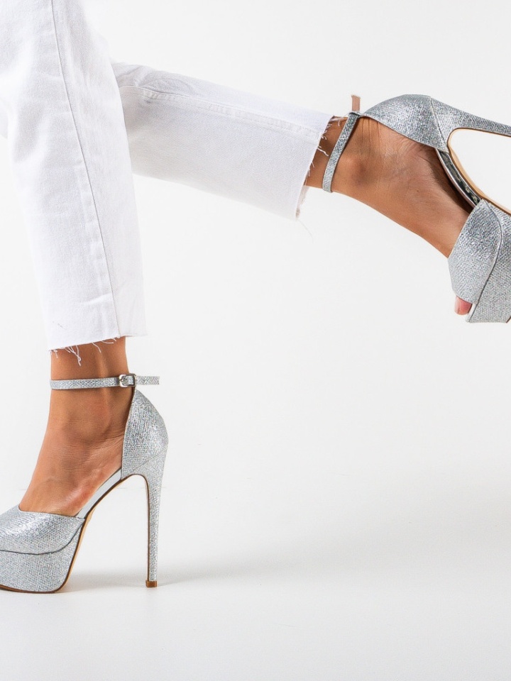 Sandale cu toc Aliyah Aurii