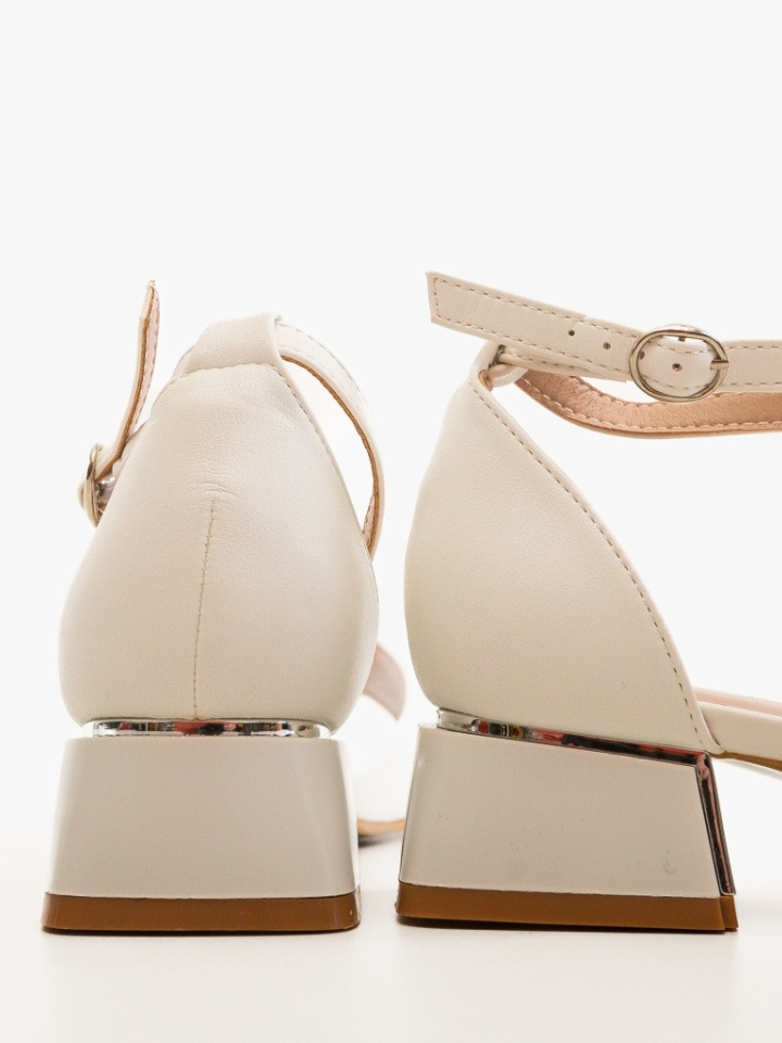 Sandale cu toc Anabelle Albe