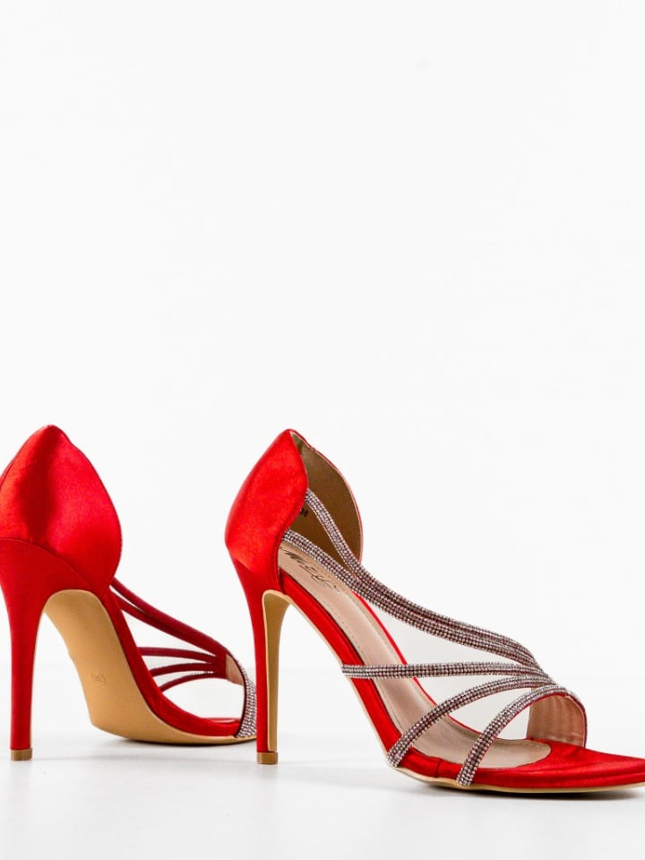 Sandale cu toc Bastille Rosii