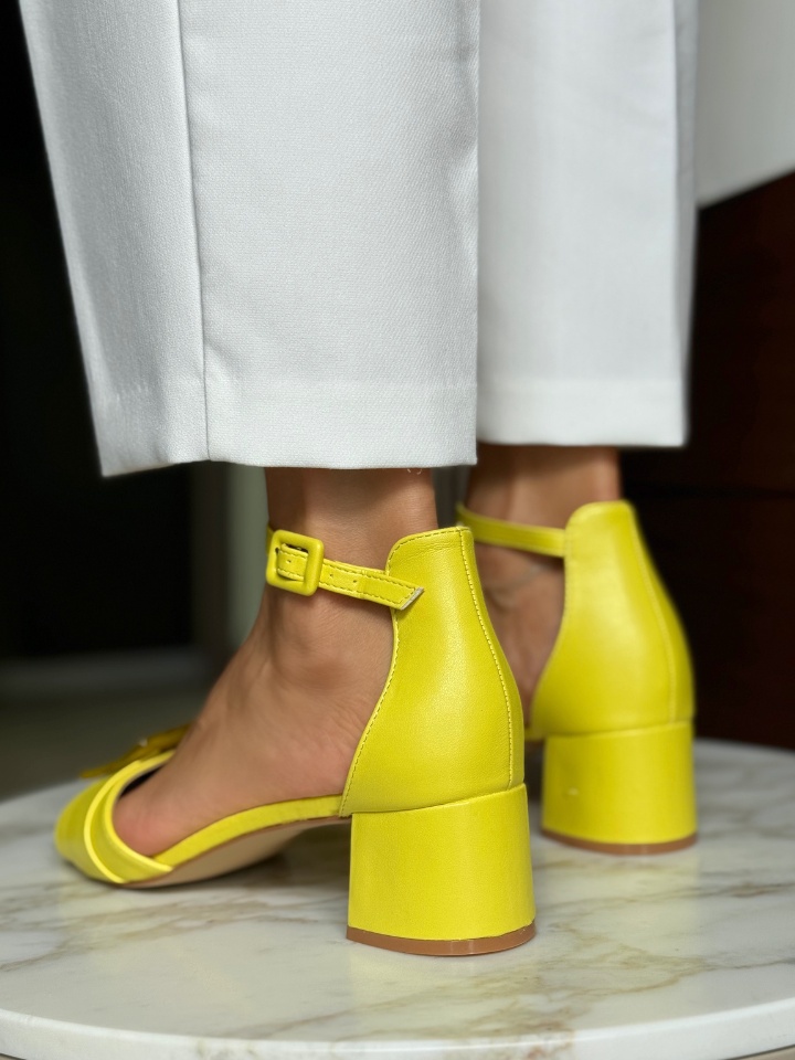 Sandale cu toc Pokazaha Galbene