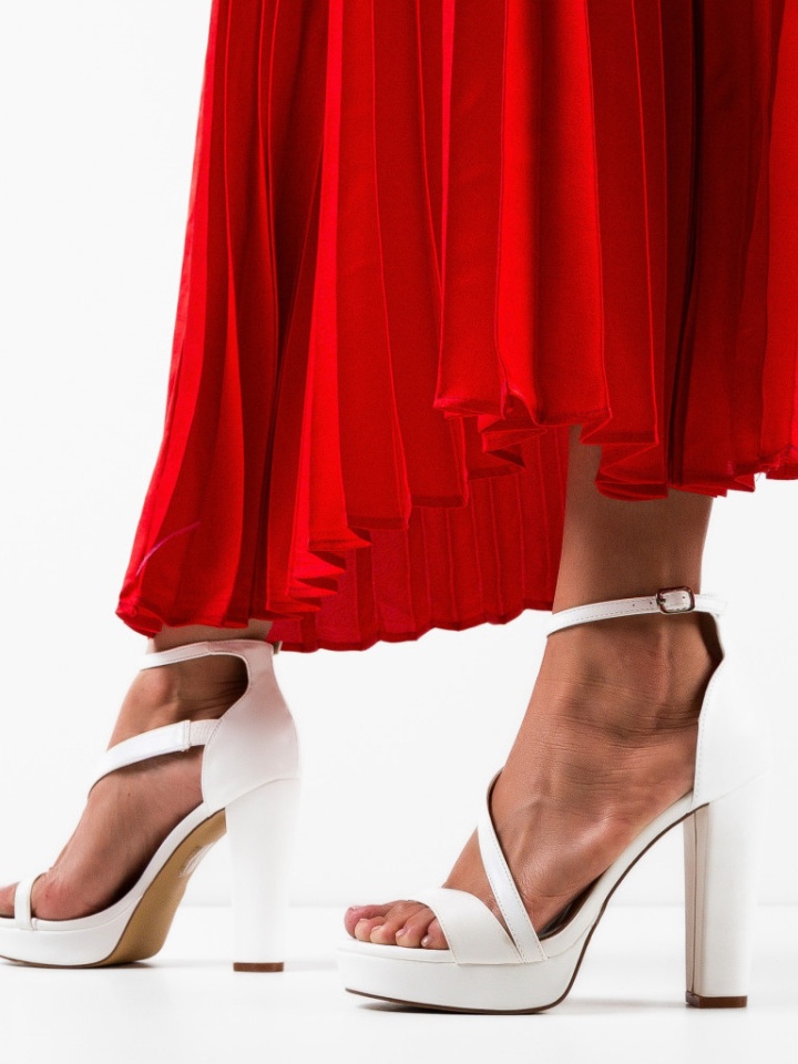 Sandale cu toc Tetra Albe