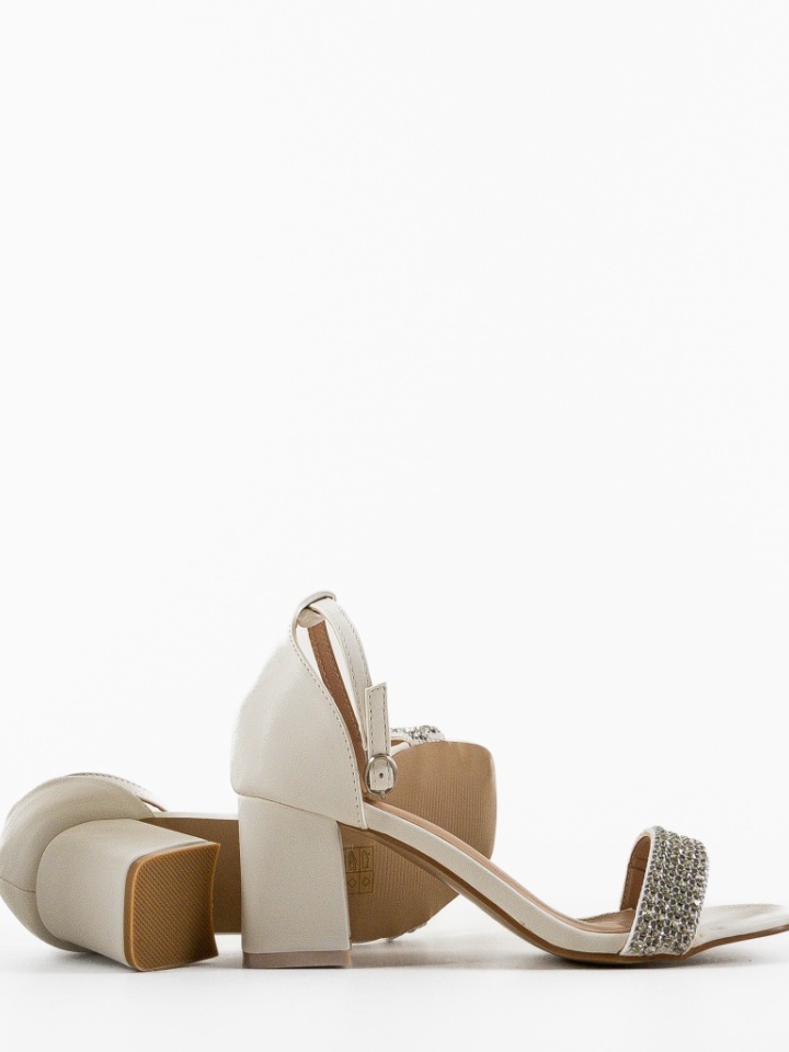 Sandale cu toc Karuna Albe