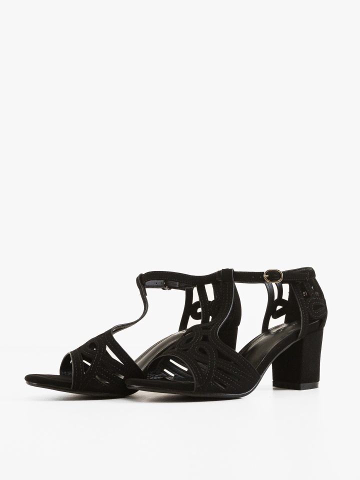 Sandale cu toc Akja Negre