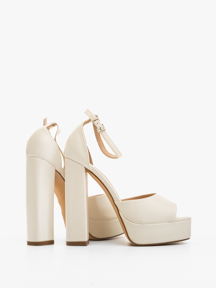 Sandale cu toc Flora Nude