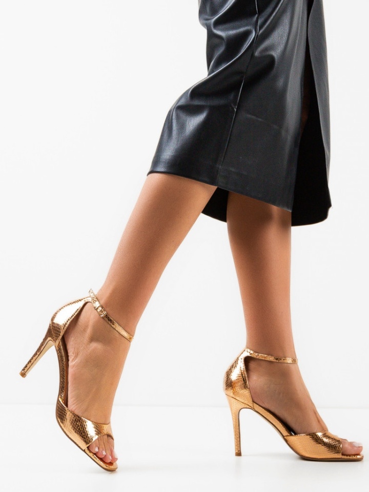 Sandale cu toc Lekaz Negri