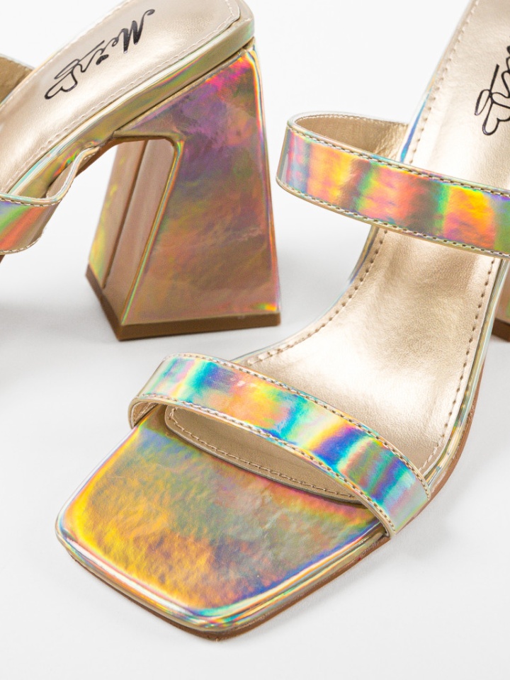 Saboti cu toc Luanda Argintii