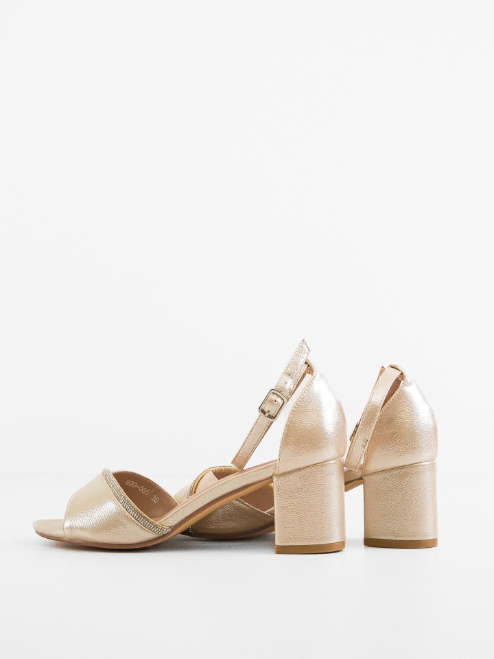 Sandale cu toc Ewan Aurii 2