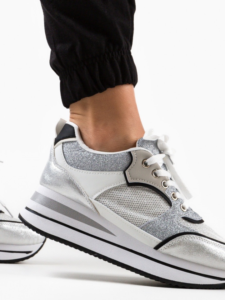 Sneakers dama Assumpcio Argintii