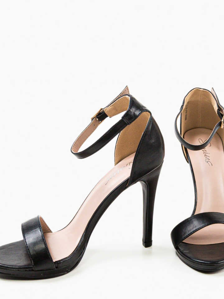 Sandale cu toc Caesonia Negre