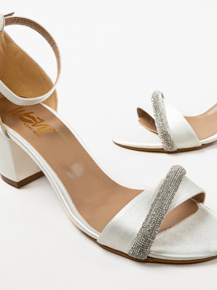 Sandale cu toc Orkestre Albe