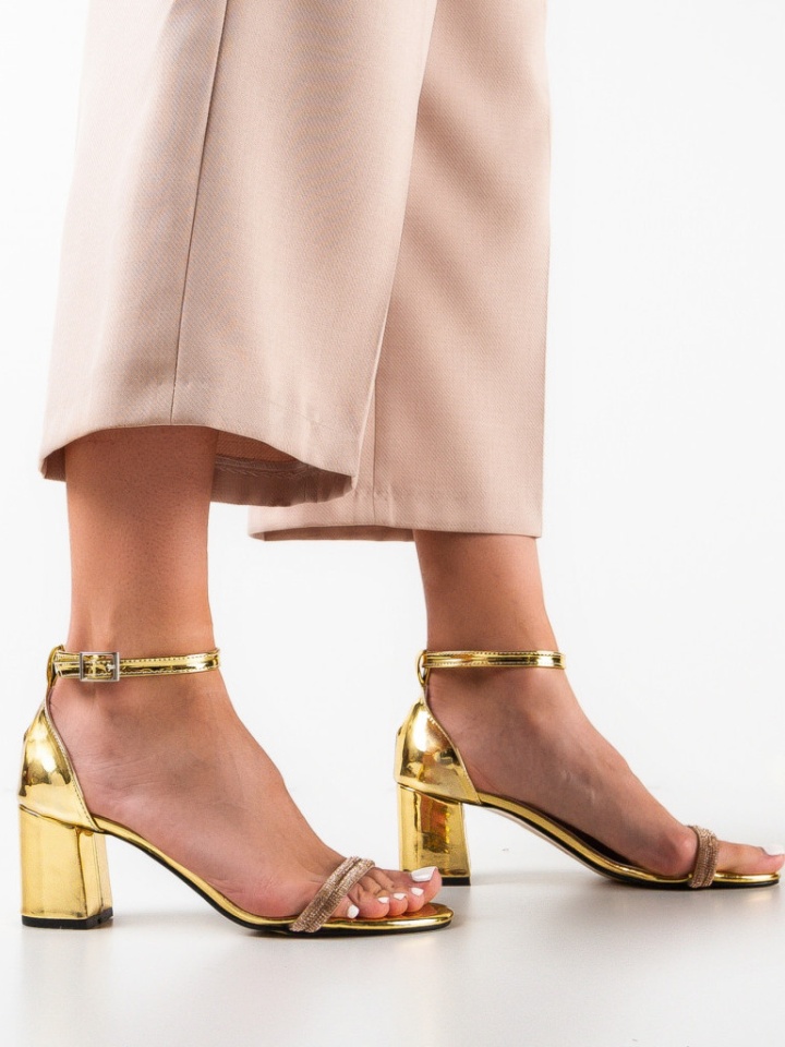 Sandale cu toc Jamac Aurii