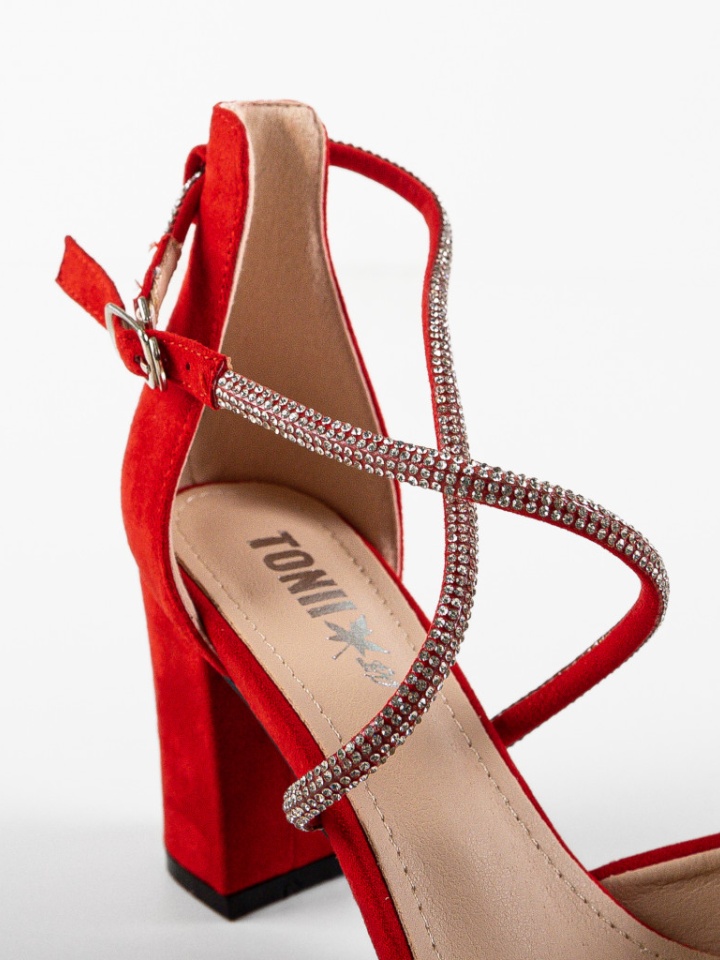 Pantofi cu toc Santos Rosii