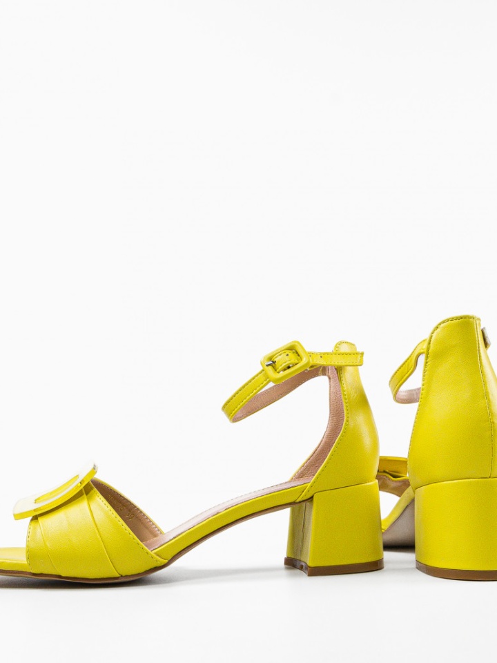 Sandale cu toc Pokazaha Galbene