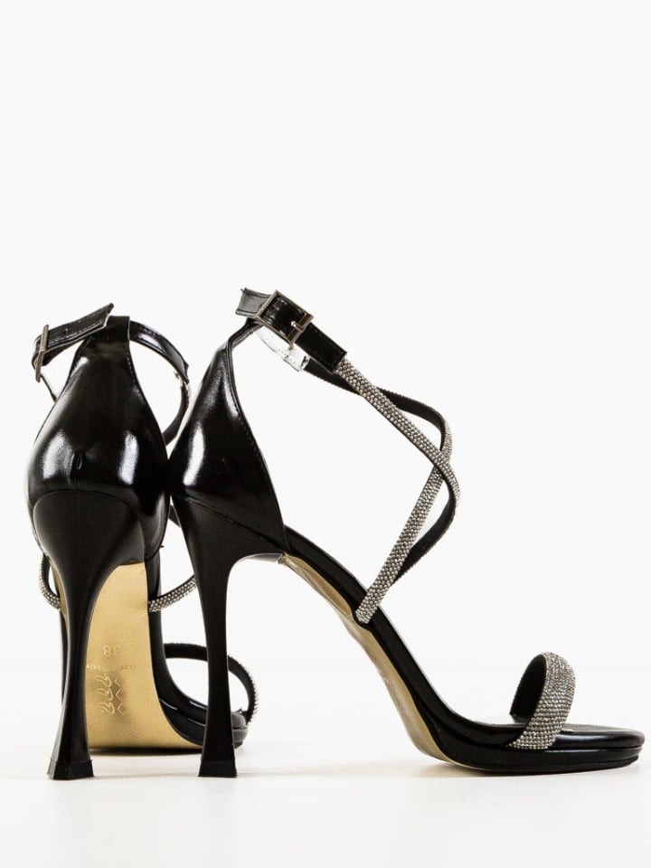 Sandale cu toc Berona Negre