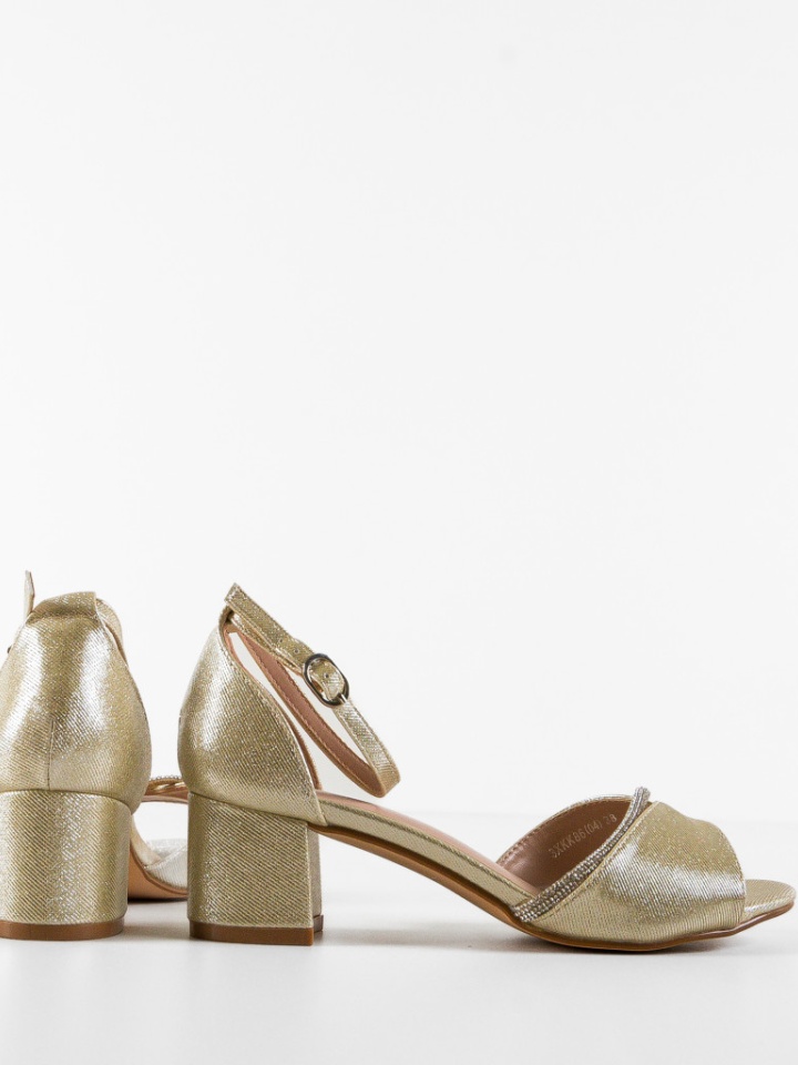 Sandale cu toc Acevedo Aurii