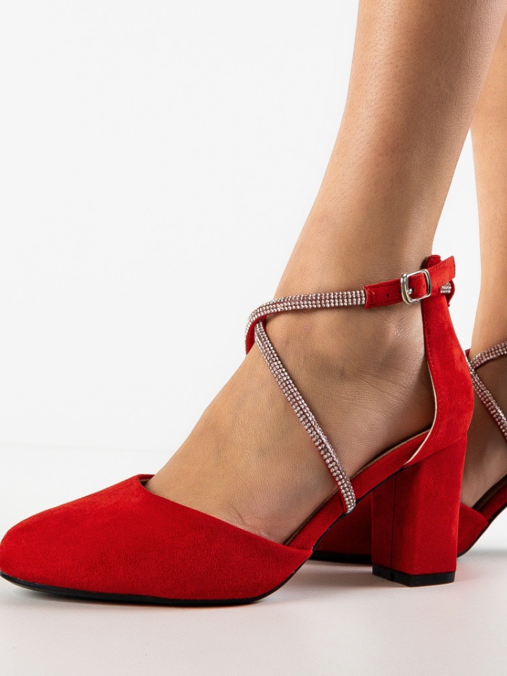 Pantofi cu toc Santos Rosii