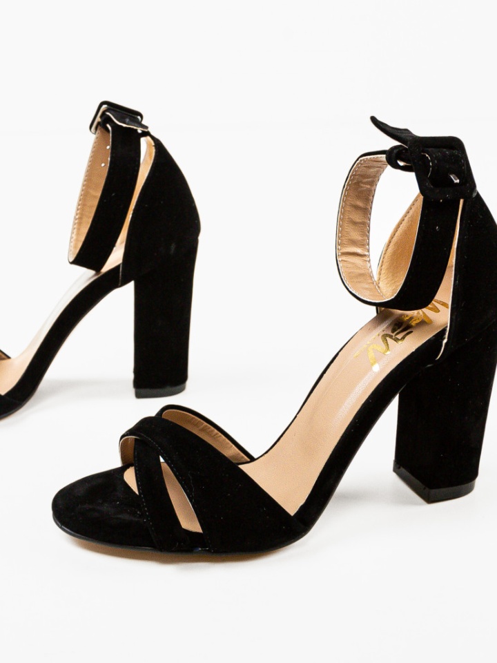 Sandale cu toc Crimson Negre