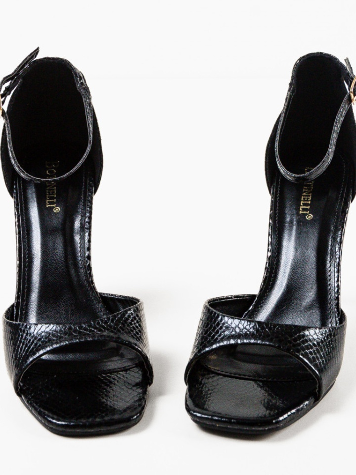 Sandale cu toc Lekaz Negri