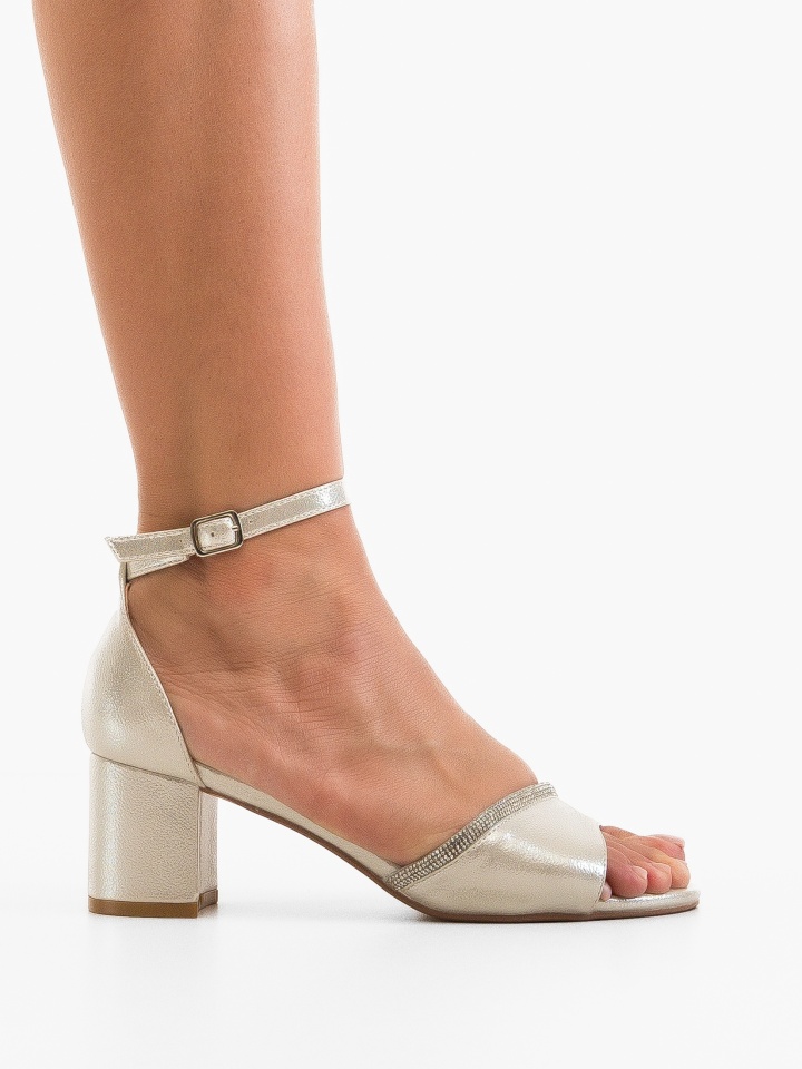 Sandale cu toc Ewan Aurii 2