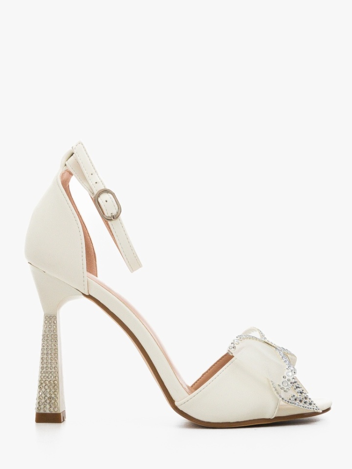 Sandale cu toc Farme Albe