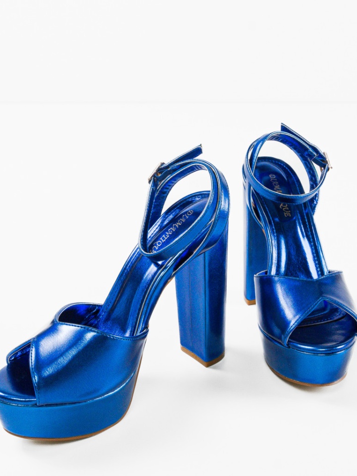 Sandale cu toc Yuuki Argintii