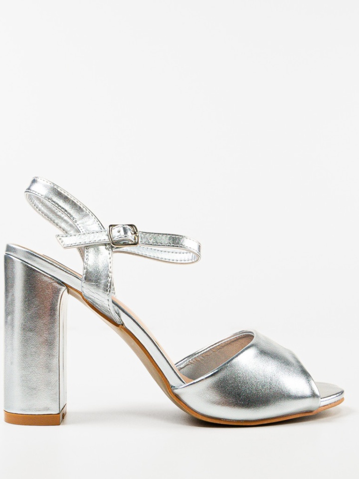 Sandale cu toc Glenna Argintii
