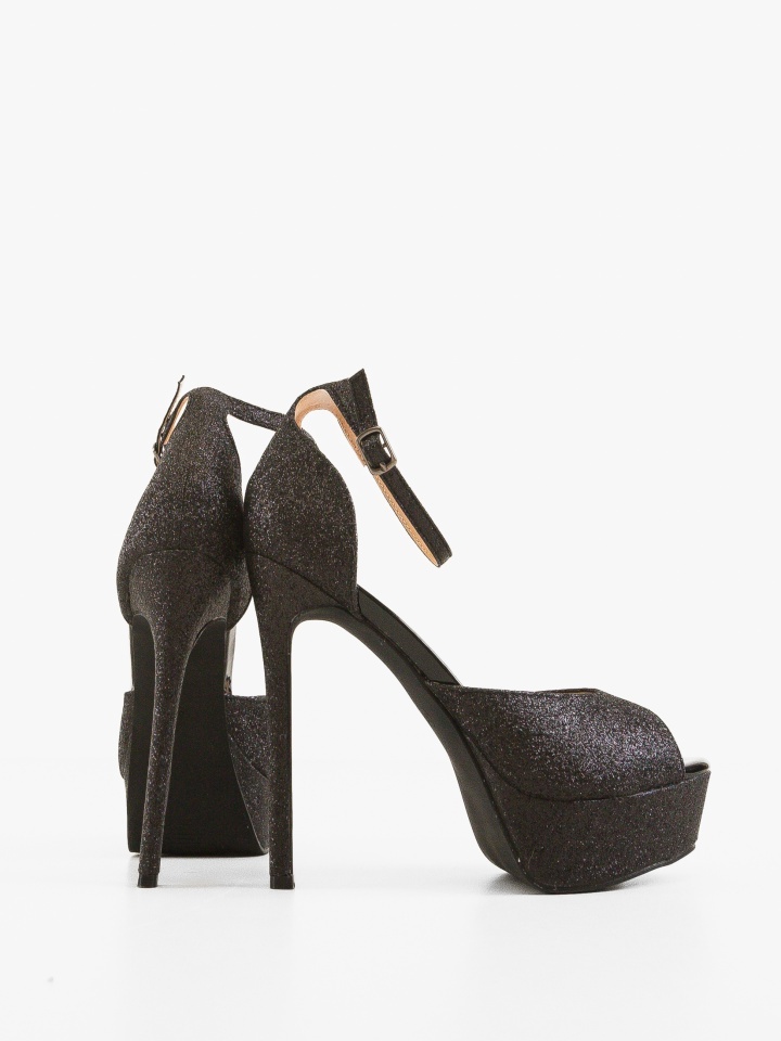 Sandale cu toc Golena Argintii