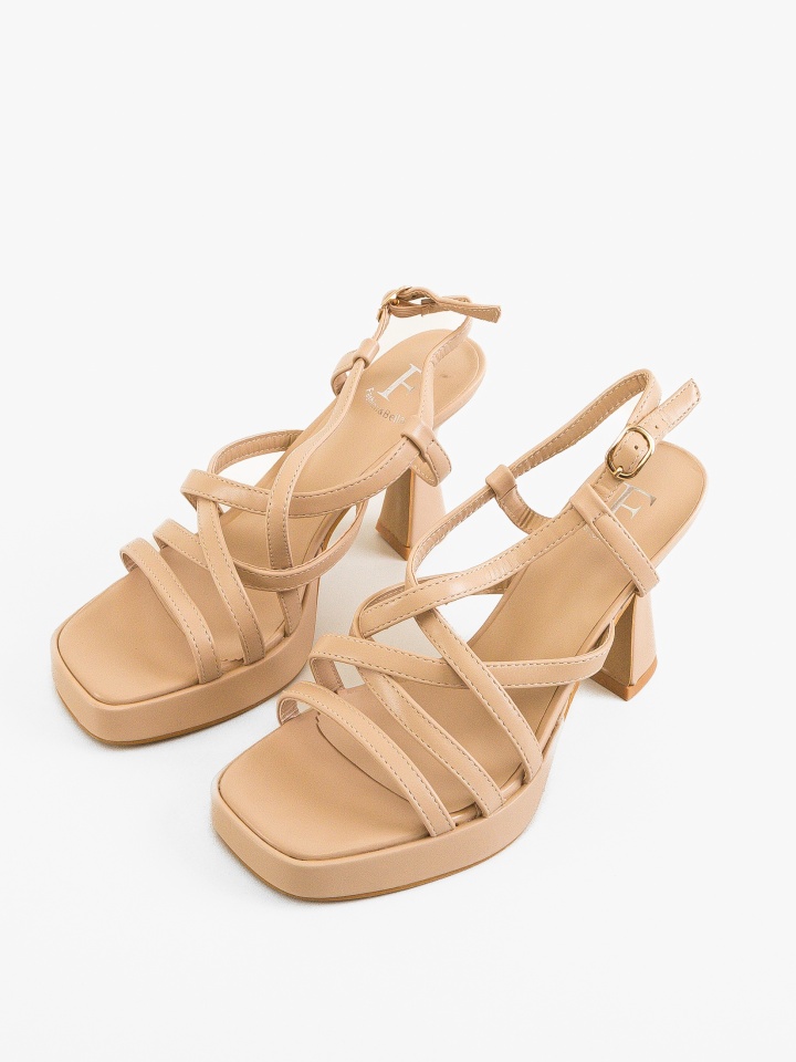 Sandale cu toc Eddie Argintii