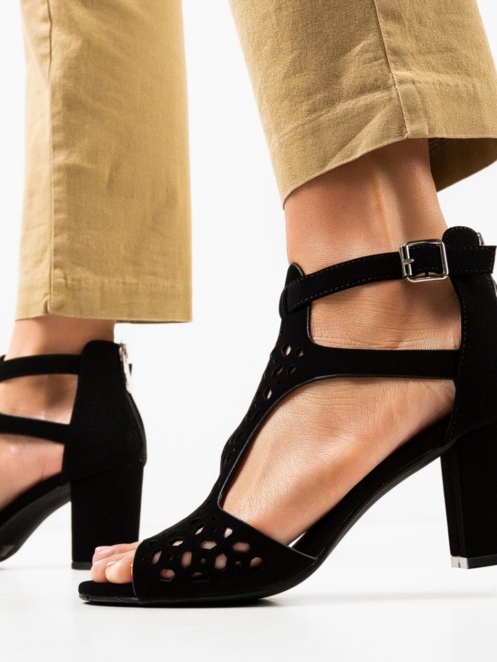 Sandale cu toc Minison Albe