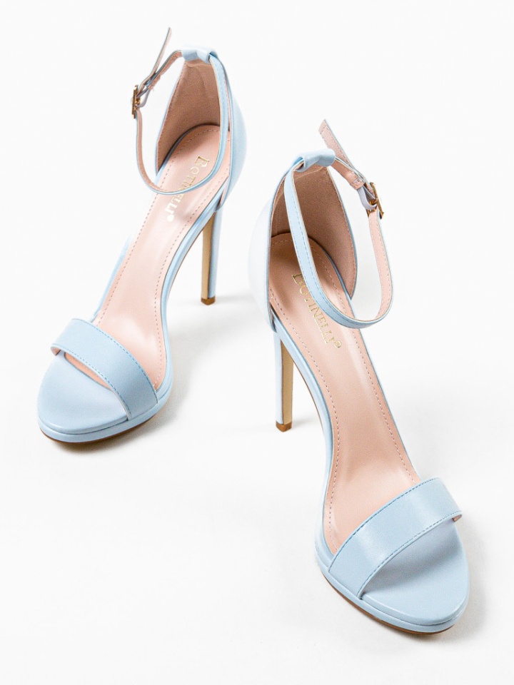 Sandale cu toc Akou Albe