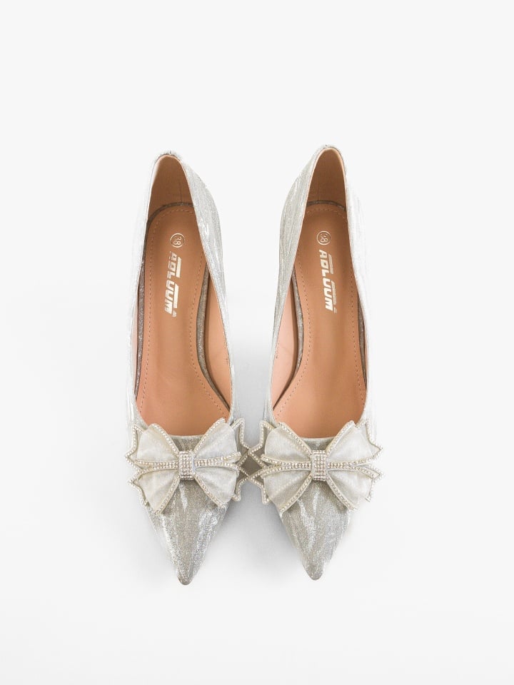 Pantofi stiletto dama Teuni Argintii