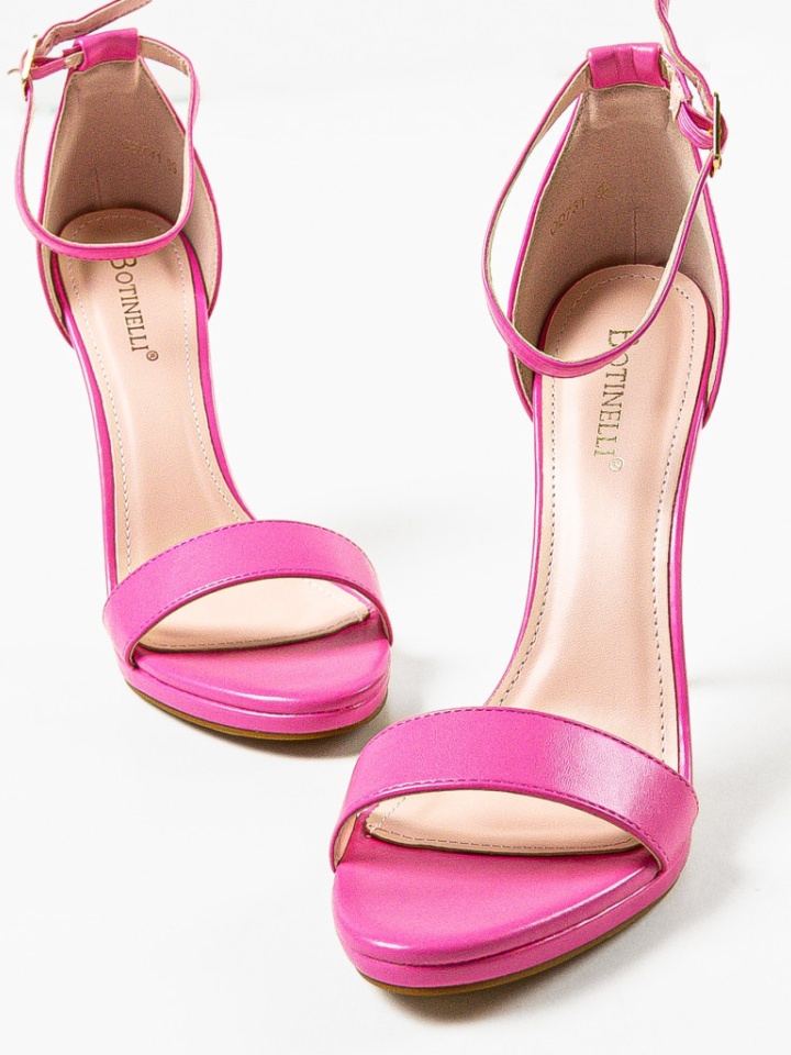 Sandale cu toc Akou Albe