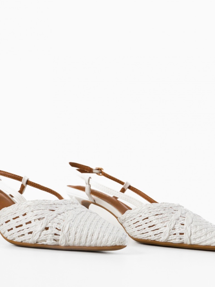 Pantofi cu toc Alexandrit Albi