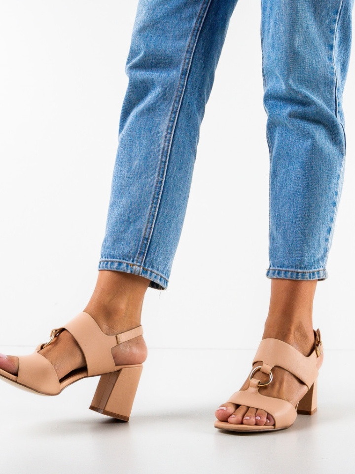 Sandale cu toc Cline Negre