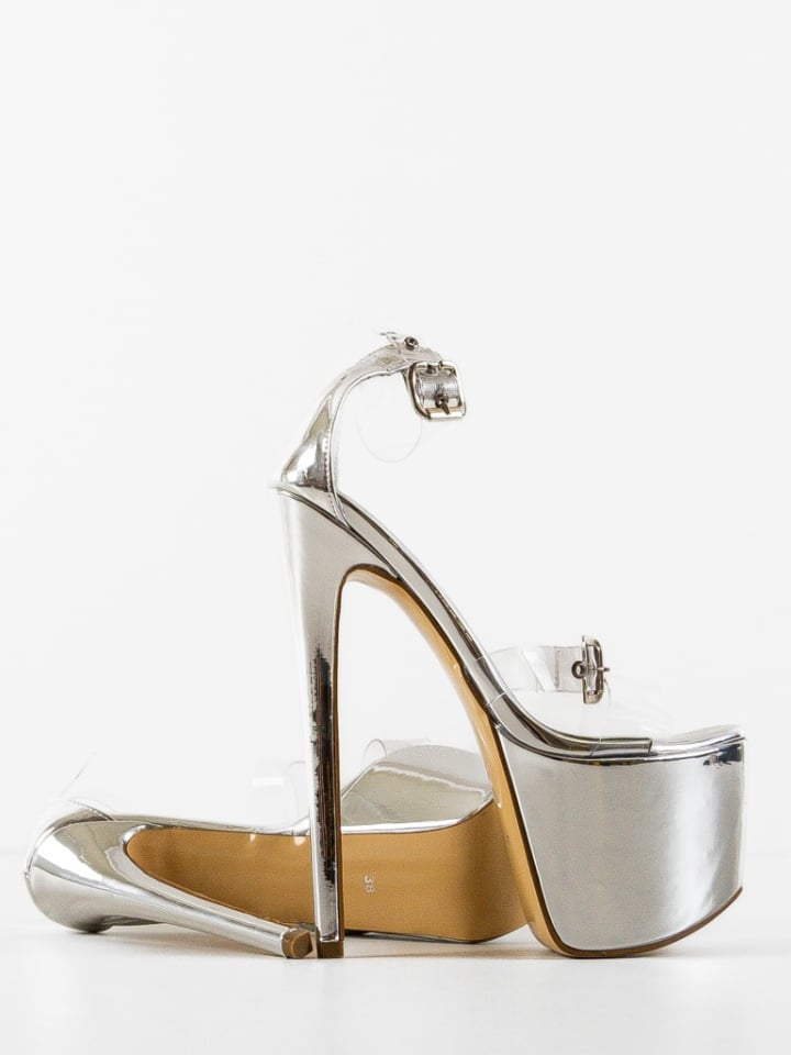 Sandale cu toc Tsubasa Argintii 2