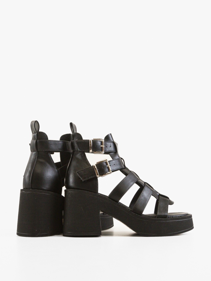 Sandale cu toc Jonty Negre