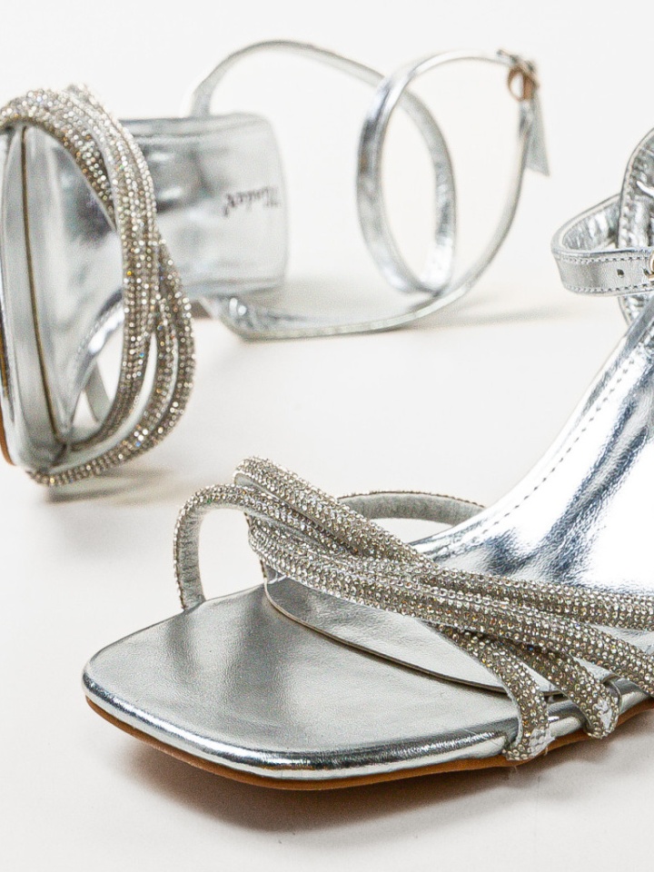 Sandale cu toc Nelson Argintii