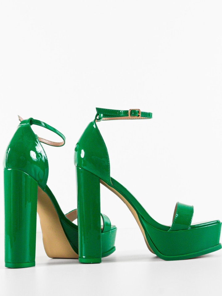 Sandale cu toc Buhy Albe