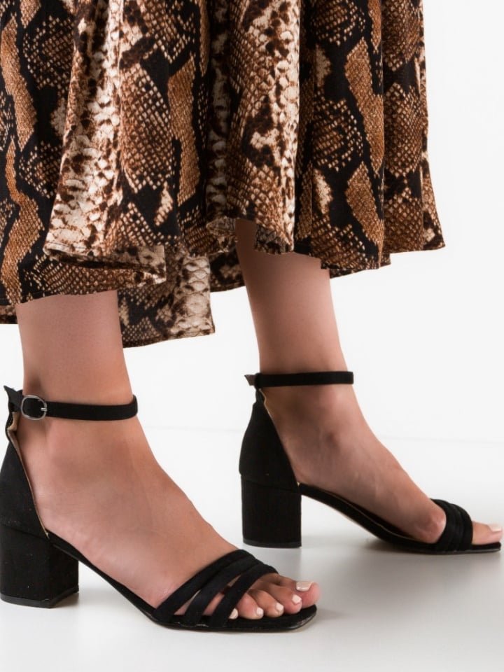 Sandale cu toc Veritas Negre