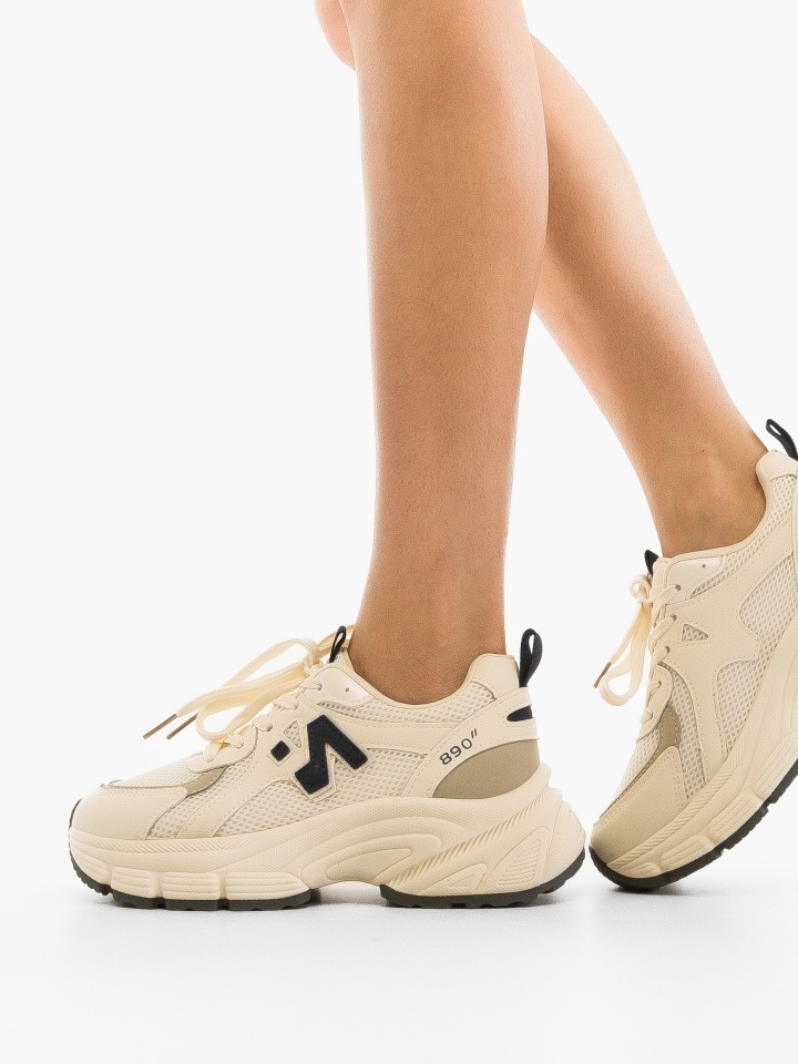 Sneakers dama Serigiu Bej 2