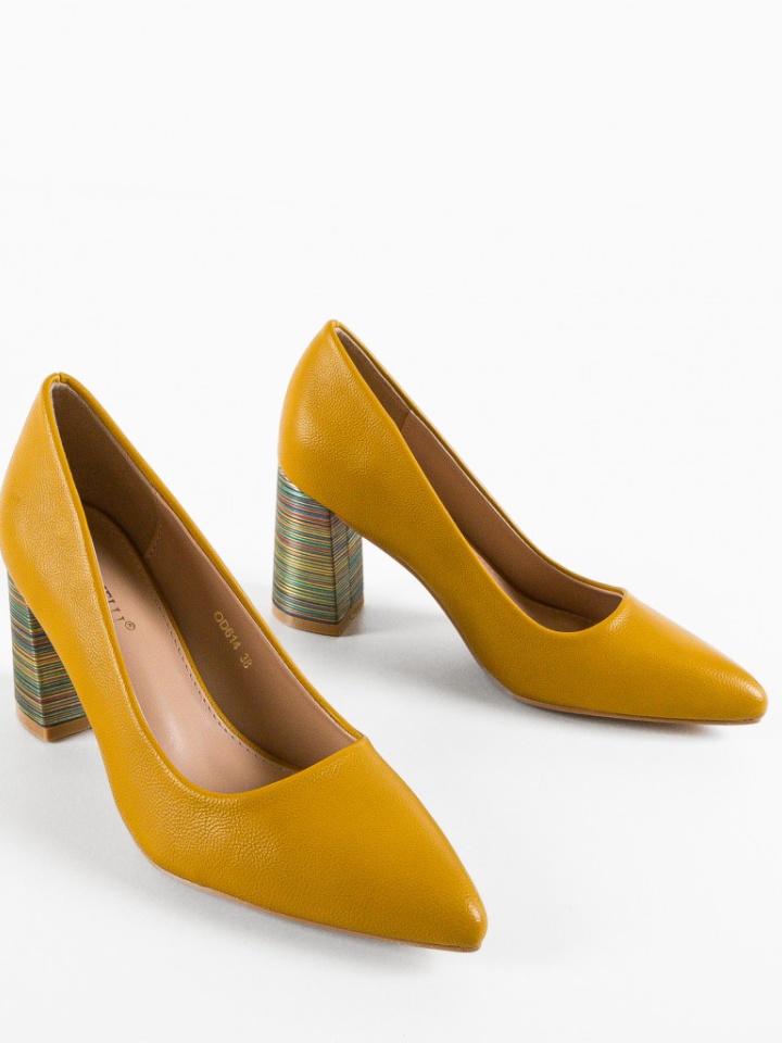 Pantofi cu toc Tuka Galbeni