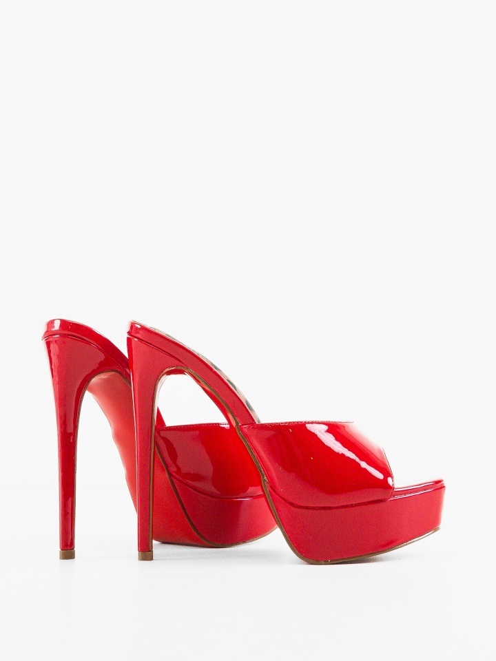 Saboti cu toc Kare Rosii