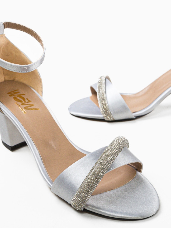 Sandale cu toc Orkestre Albe